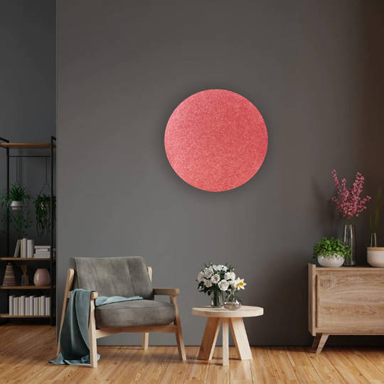 ROUND POLYESTER PINBOARD | 600mm | Ruby